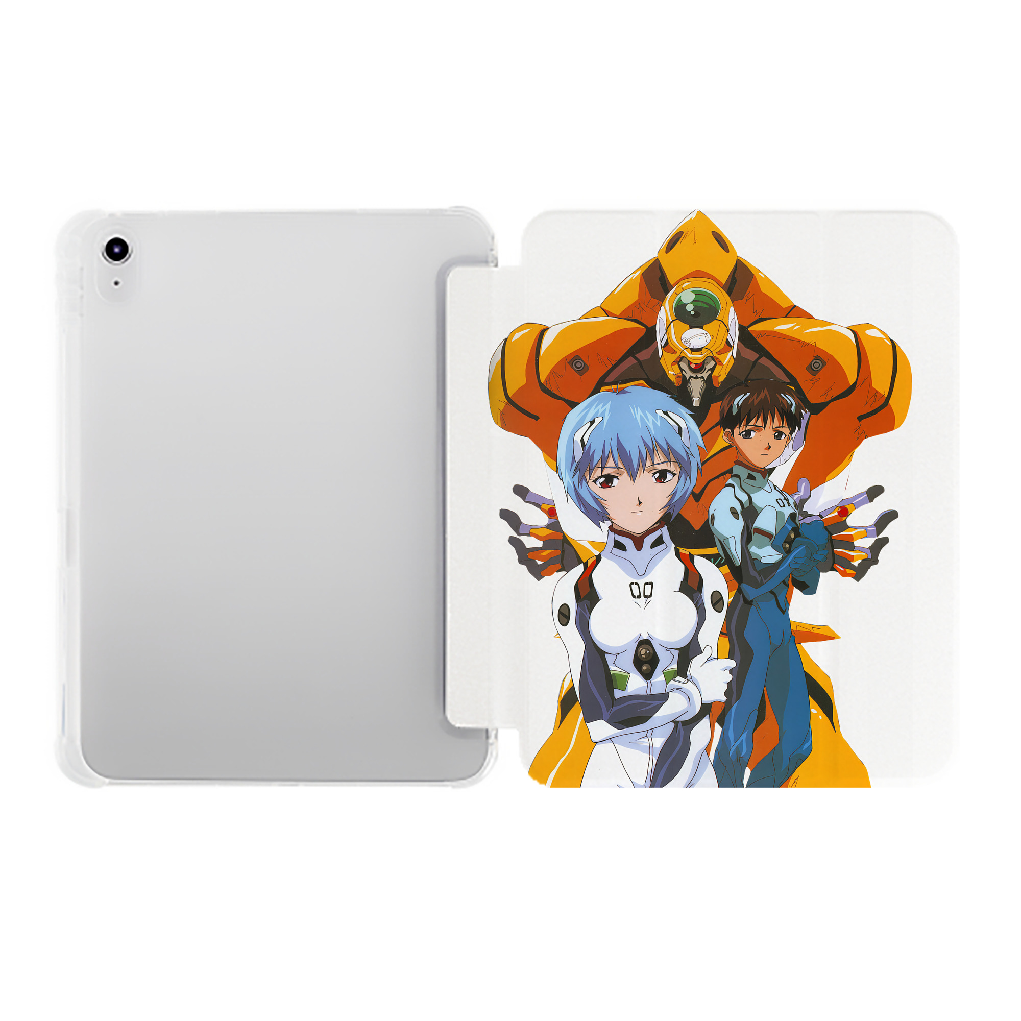 （画像用） EVA 新世紀エヴァンゲリオン IPad ケース ペン収納付き 三つ折りスタンド PUレザー×シリコン 対応機種9.5/10.5/10.9インチ